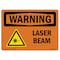 Signmission OSHA WARNING Sign, Laser Beam, 14in X 10in Rigid Plastic, 14" W, 10" H, Landscape OS-WS-P-1014-L-12661 - alternate 1